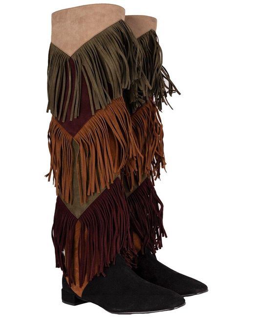 Roger Vivier Brown Suede Over-The-Knee Boot