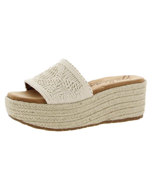 Zodiac Natural June Crochet Peep-toe Slip On Platform Sandals