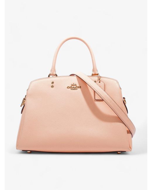 COACH Pink Lillie Carryall Leather Shoulder Bag