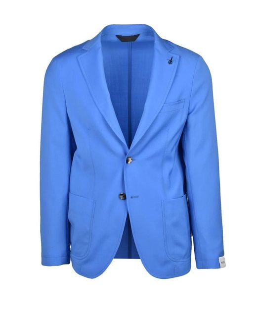 Paoloni Blue Rounded Jacket for men