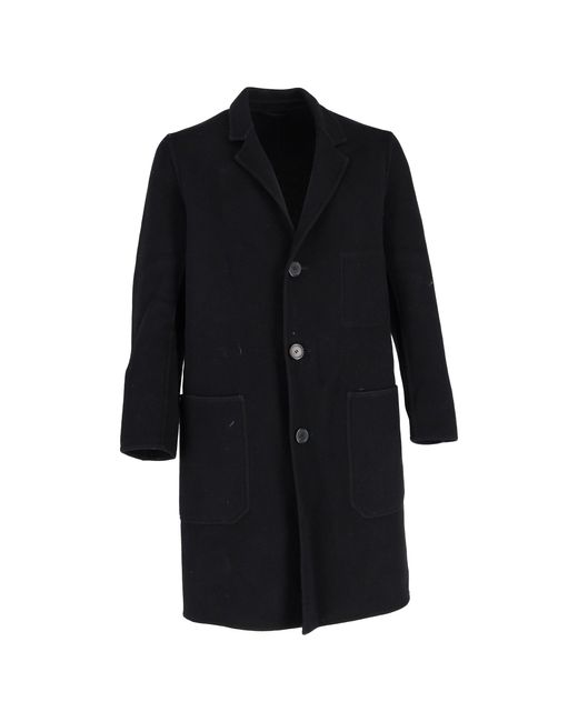 AMI Black Paris Single Breasted Coat for men