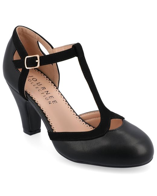 Journee Collection Black Collection Wide Width Olina Pump