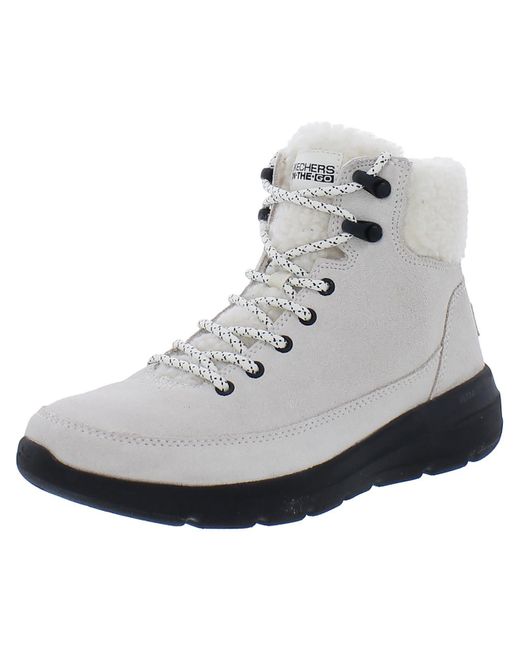 Skechers Gray Glacial Ultra - Wood Suede Faux Fur Lined Winter & Snow Boots