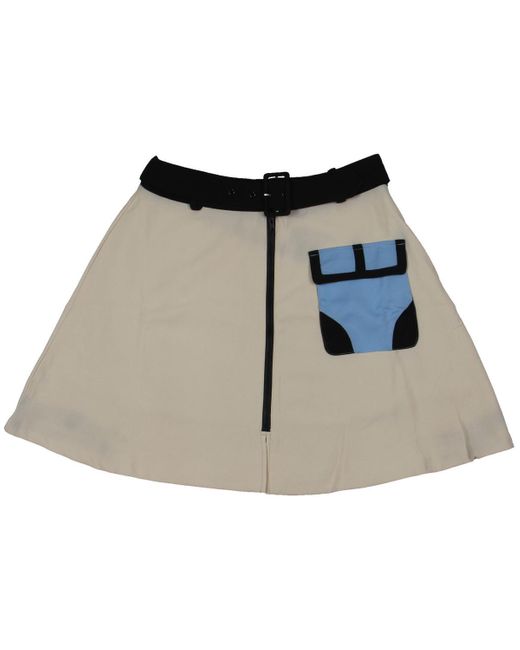 Endless Rose Blue Belted Flare A-Line Skirt