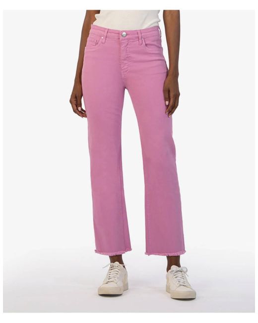 Kut From The Kloth Pink Meg High Rise Fab Ab Raw Hem Jeans