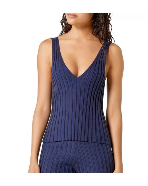 Joie Blue Wassily Ribbed Knit Tank Top