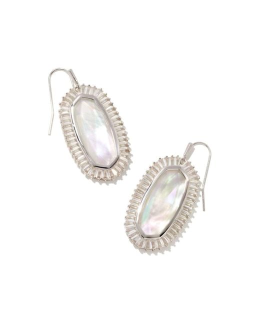 Kendra Scott White Baguette Elle Drop Earrings