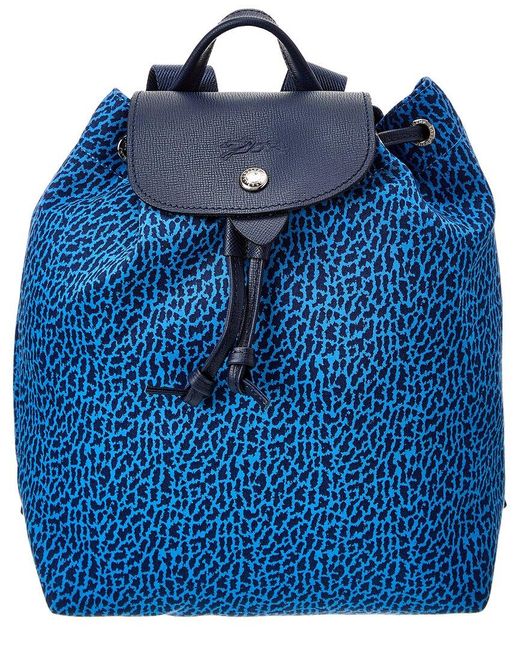 Longchamp Le Pliage Leather Backpack - Blue