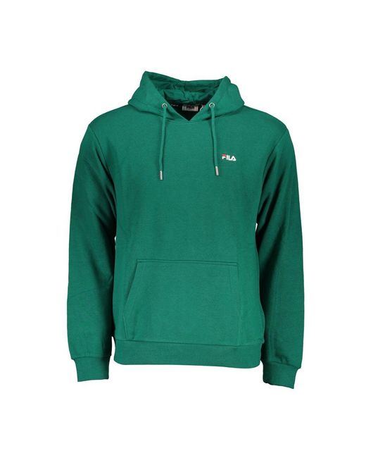 Fila Green Chic Cotton Blend Hooded Sweatshirt for men