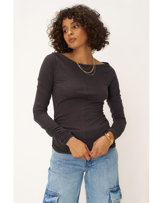 Project Social T Black Starry Haze Ruched Long Sleeve