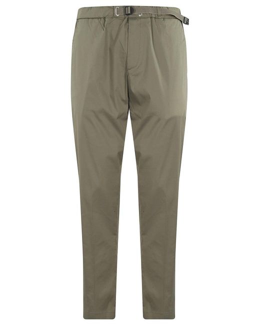 White Sand Green Lightweight Streamlined Trousers With Elastic Waistband for men
