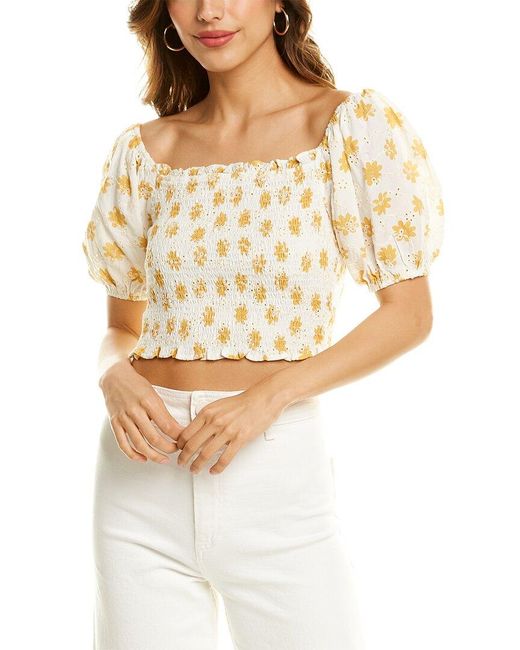 BOTANIK STUDIO White Smocked Top