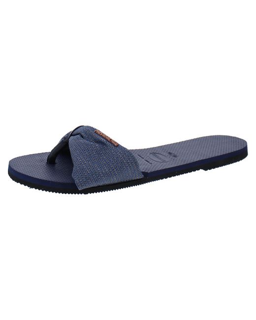 Havaianas Blue Slip-on Embellished Slide Sandals