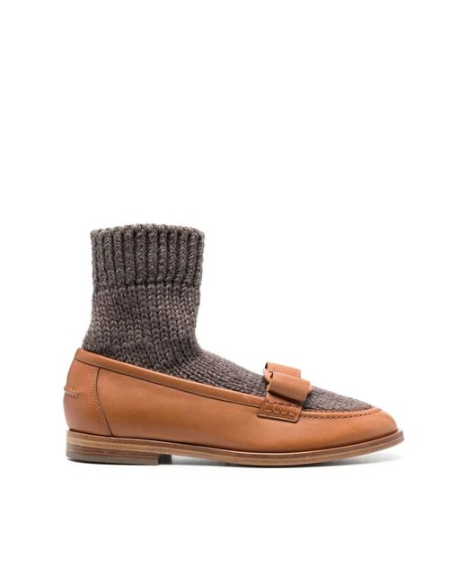 Ferragamo Brown Viva Vara-Bow Loafers