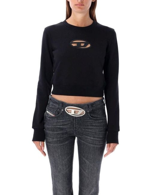 DIESEL Black F-Slimmy-Od Cropped Long-Sleeve Top