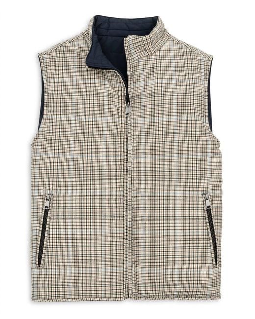 Scott Barber Gray Reversible Houndstooth Vest for men