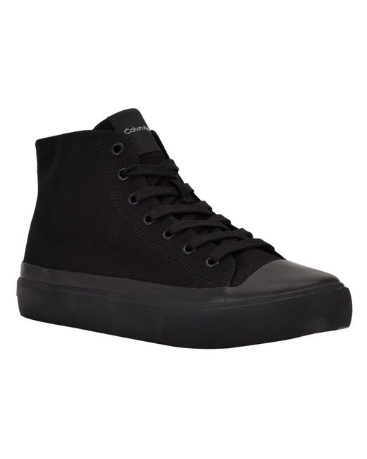 Calvin Klein Black Bshigh Lace-up Man Made Casual And Fashion Sneakers