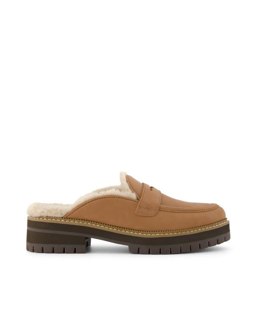 TOMS Brown Cara Mule Faux Fur Leather