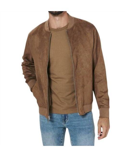 7 Diamonds Brown Evolution Suede Bomber Jacket for men