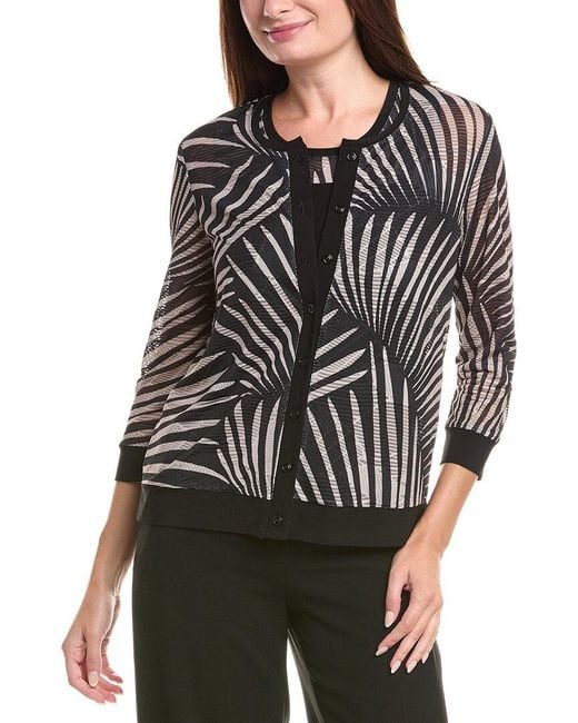 Joseph Ribkoff Black Burnout Blouse