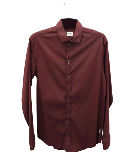 Armani Purple Long Sleeve Button Down Shirt for men