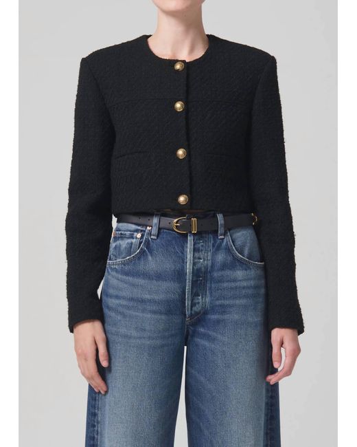 Citizens of Humanity Black Pia Cropped Jacket