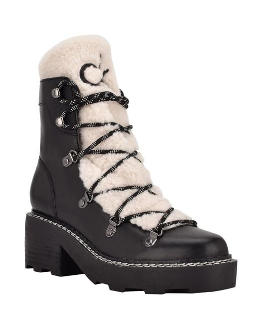 Calvin Klein Black Alaina Faux Fur Lined Cold Weather Winter & Snow Boots