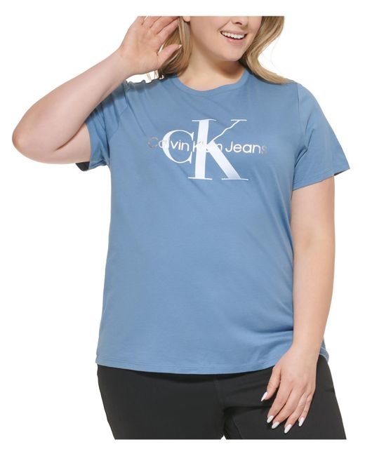 Calvin Klein Blue Plus Logo Tee Graphic T-shirt