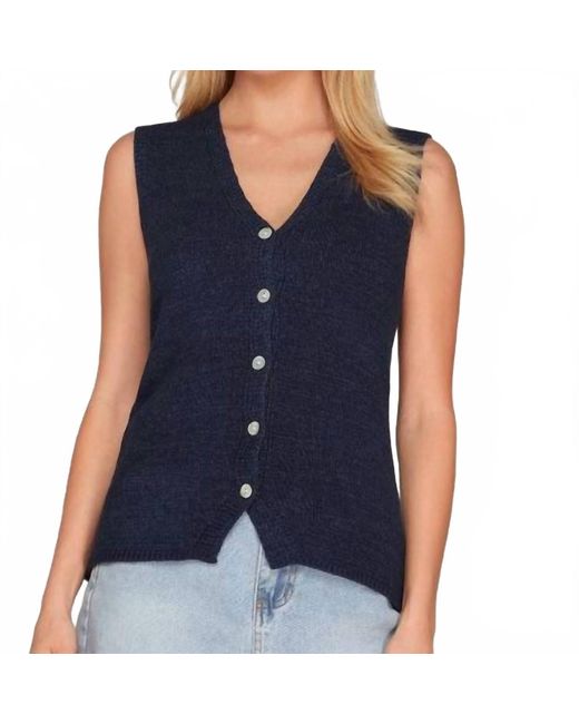 She + Sky Blue Briella Button Down Vest