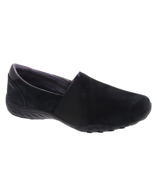 Skechers Active Breathe Easy-kindred Leather Lifestyle Slip-on Sneakers in  Black | Lyst