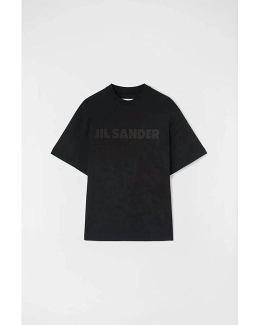 Jil Sander Black Short Sleeve Logo Tee for men