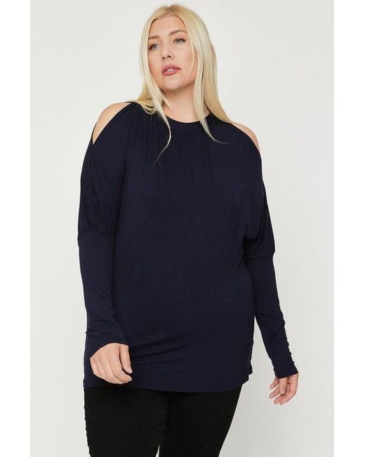 TRUEDAMES Blue Long Sleeves Solid Top