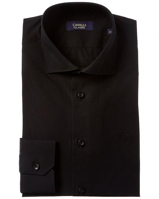 Class Roberto Cavalli Black Comfort Fit Dress Shirt for men