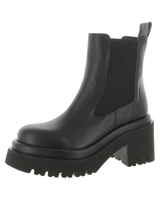 Paloma Barceló Black Sander Leather Platform Chelsea Boots