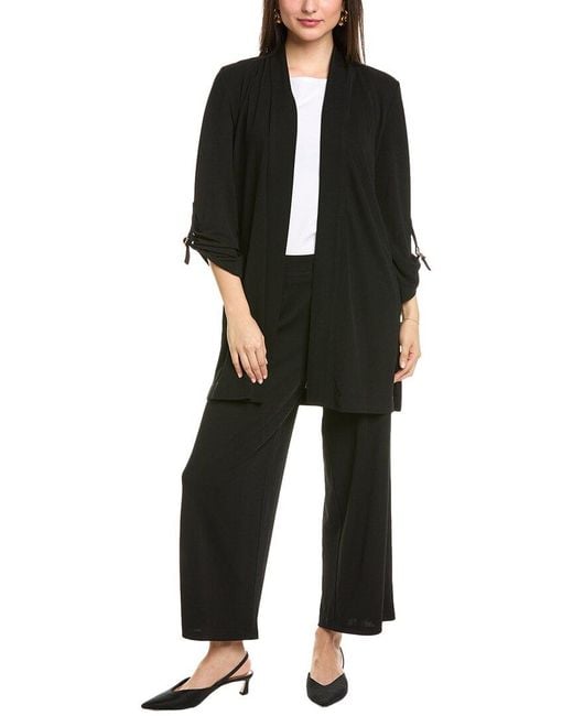Anne Klein Black Drape Front D-Ring Cardigan