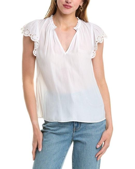 Ramy Brook White Hermine Top