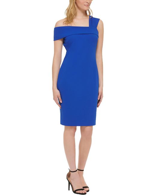 Jessica Howard Asymmetrical Knee Sheath Dress in Blue | Lyst