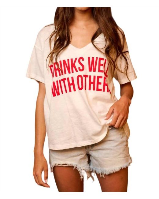 Bucketlist Red Drinks Well With Others Tee