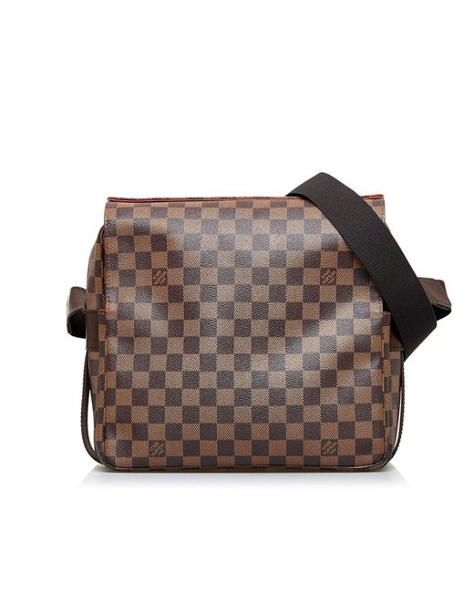 Louis Vuitton Brown Naviglio Canvas Shoulder Bag (pre-owned)