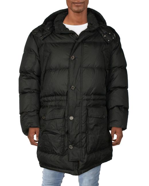 Polo Ralph Lauren Black Big & Tall Down Blend Quilted Parka Coat for men