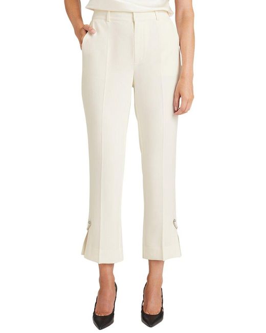 Cinq À Sept White Rhinestone Pin Cropped Kerry Pant