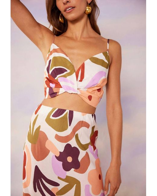 MINKPINK Red Rayssa Twist Crop Top