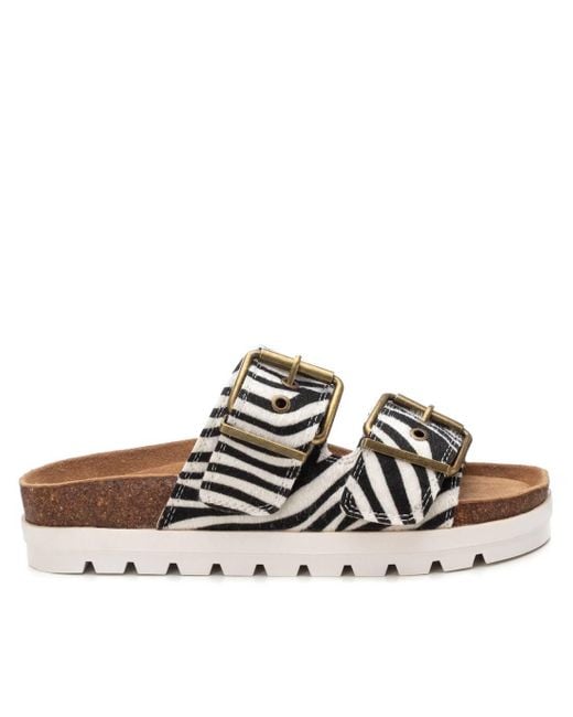 Xti Black Footbed Sandals Refresh By