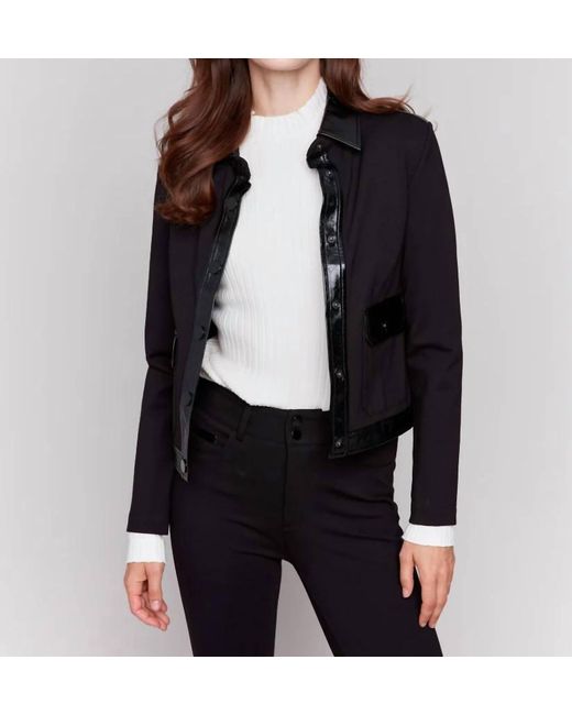 Charlie b Black Short Vinyl Gutsy Pdr Jacket