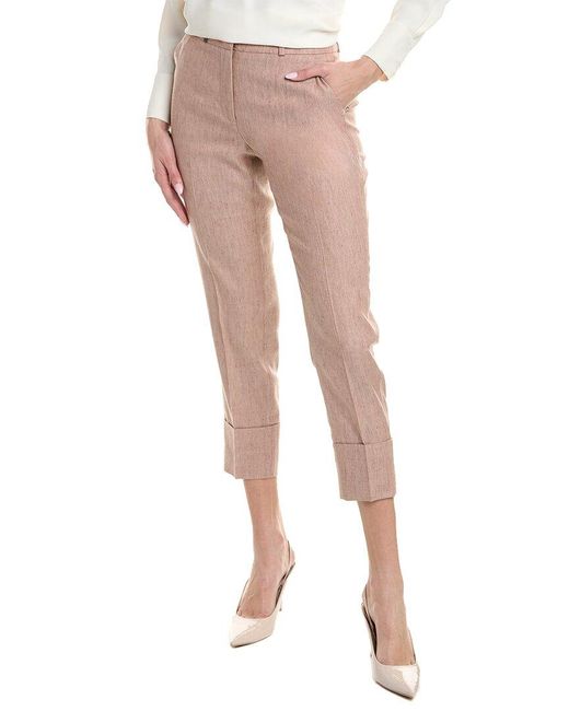 Peserico Natural Linen & Wool-blend Pant