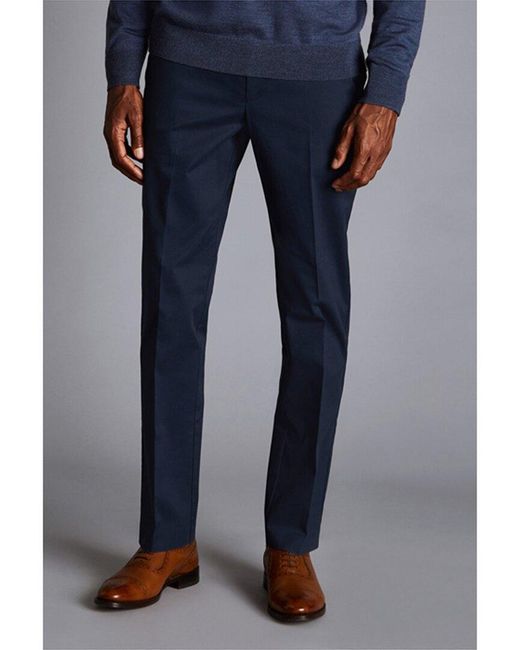 Charles Tyrwhitt Blue Dreed To The Nines Non Iron Chino for men