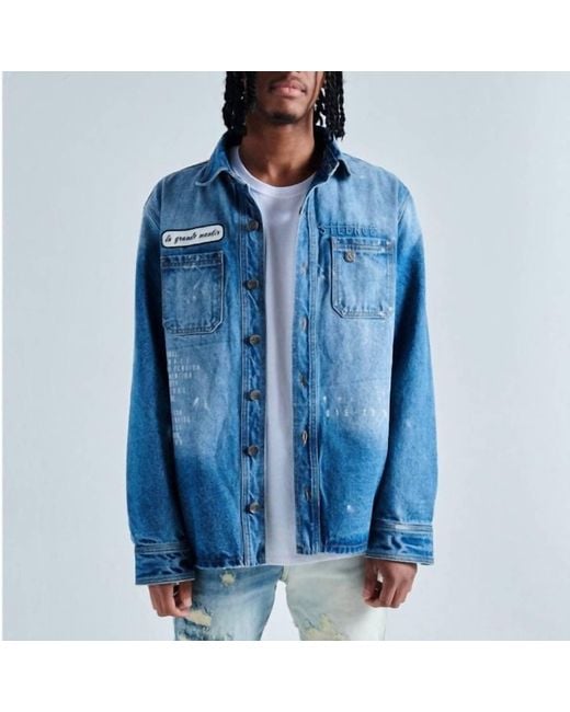 Gala Blue Mentirosa Button Up Denim Jacket for men