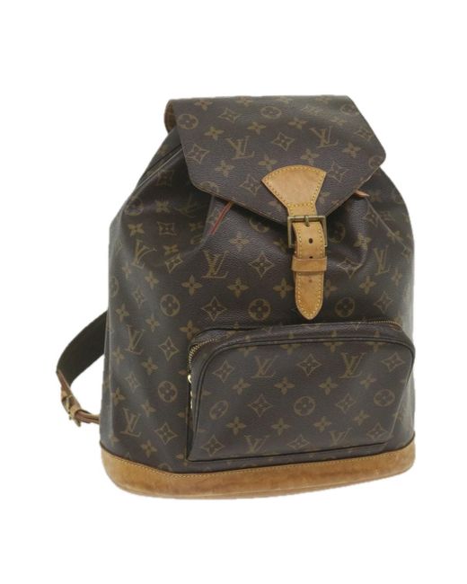 Louis Vuitton Gray Montsouris Canvas Backpack Bag (pre-owned)