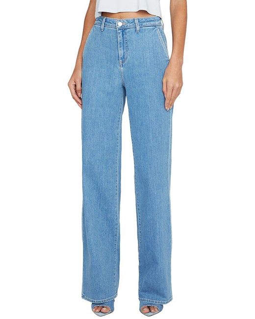 L'Agence Blue Weston High-Rise Wide Leg Trouser