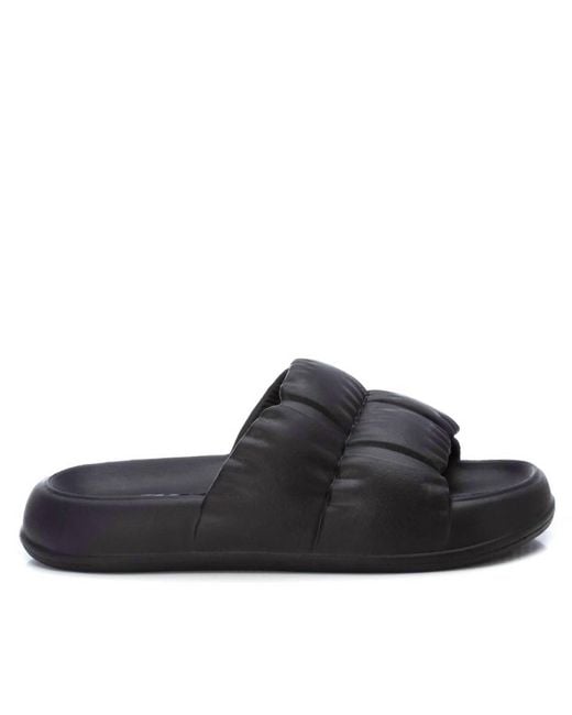 Xti Black Pool Slides Sandals